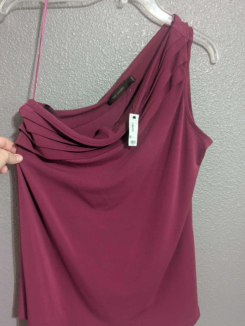 The Limited One-Shoulder Draped Top - Berry Plum
